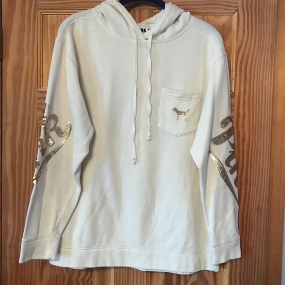 PINK Hoodie Pullover with Sequins - Picture 1 of 6